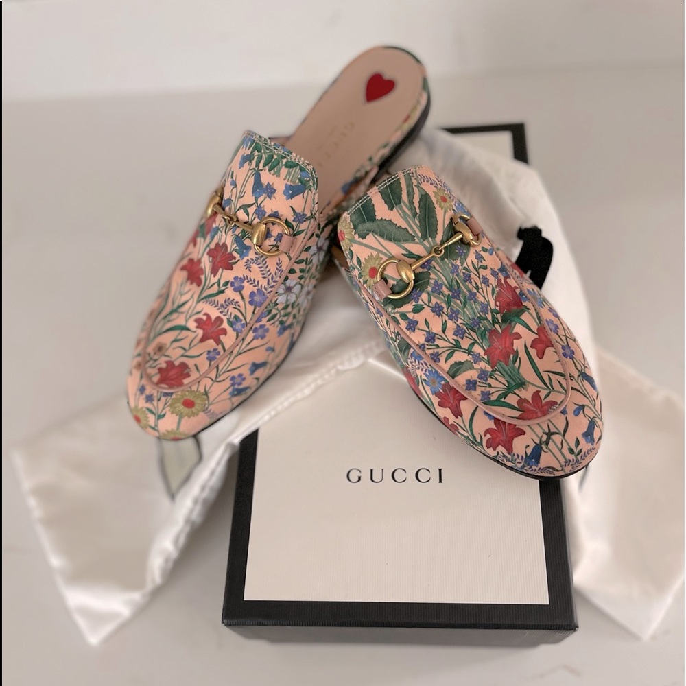 Gucci Floral Horsebit Mule